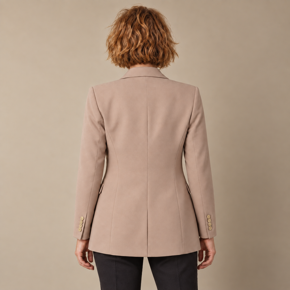 Dubbelrijige damesblazer met reverskraag