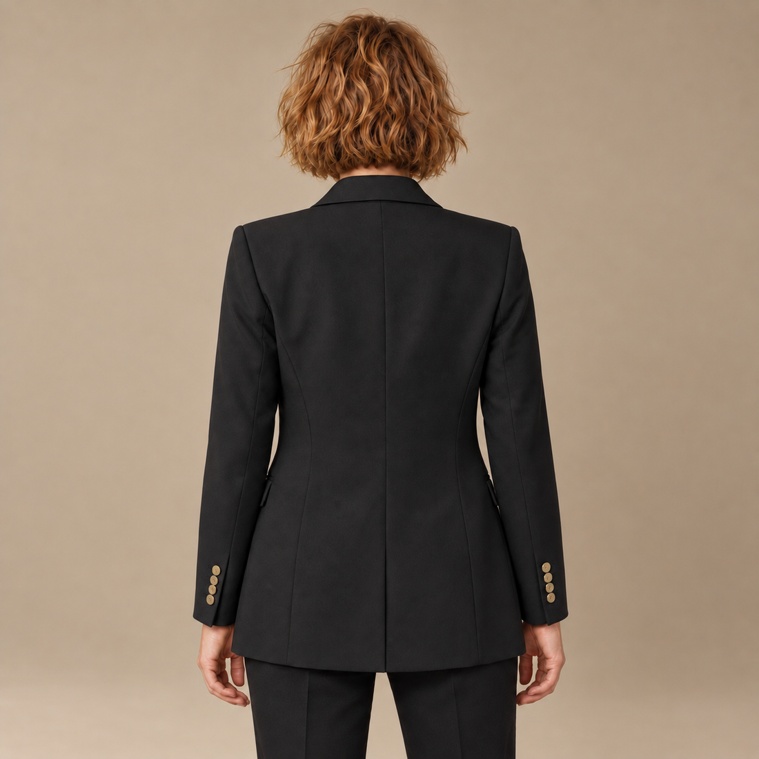 Dubbelrijige damesblazer met reverskraag