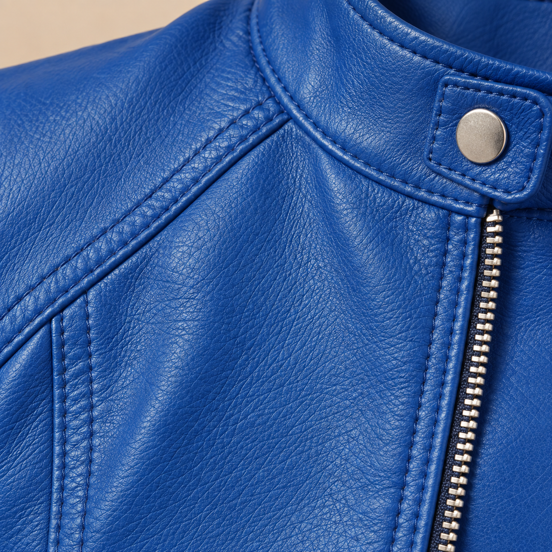 Bikerjack voor dames met opstaande kraag en ritssluiting