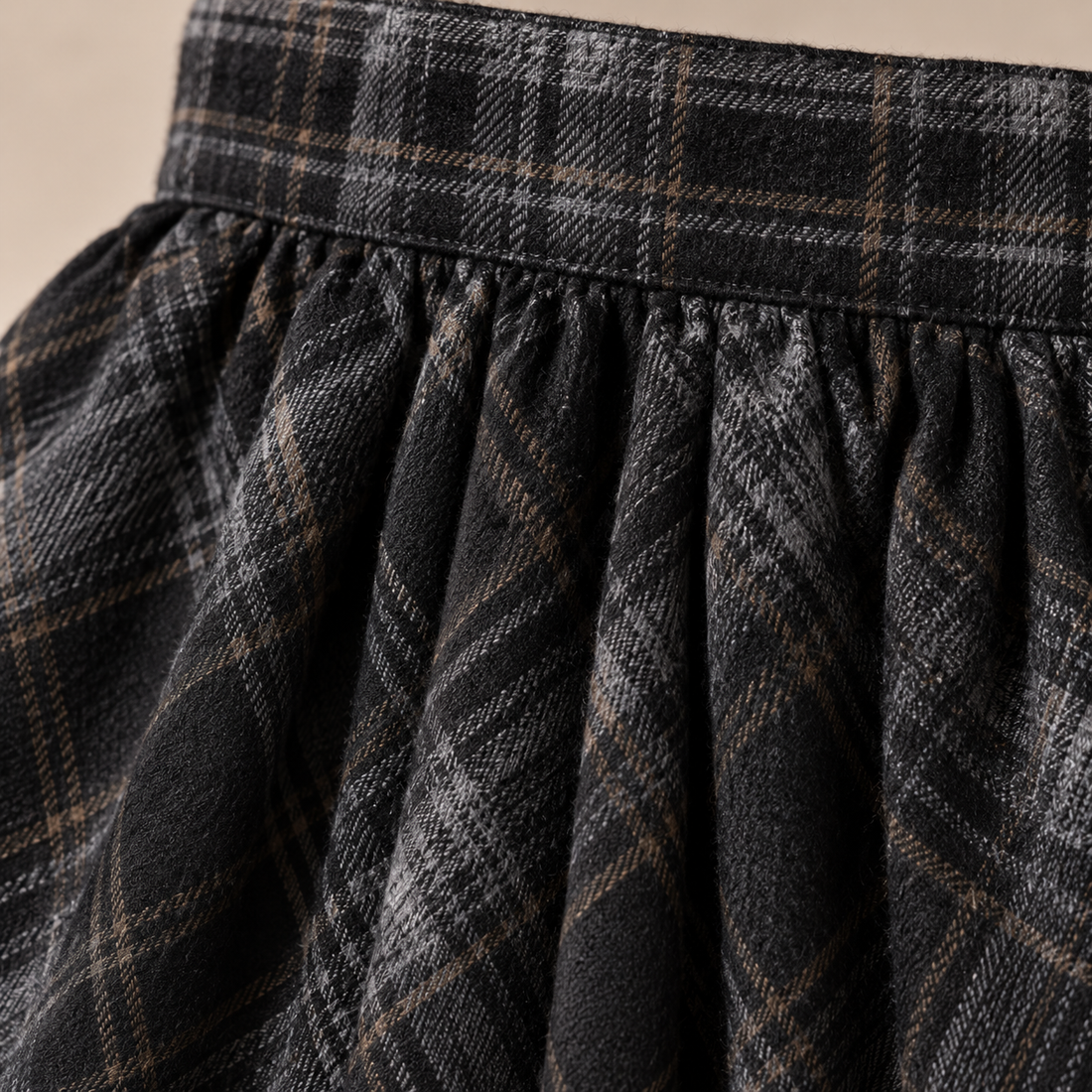 Maxirok voor dames met hoge taille en ruitpatroon