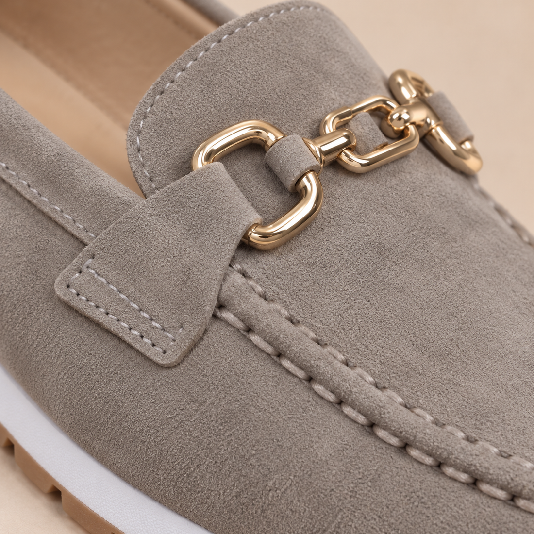 Leren loafers voor dames met metalen detail voor dagelijks gebruik