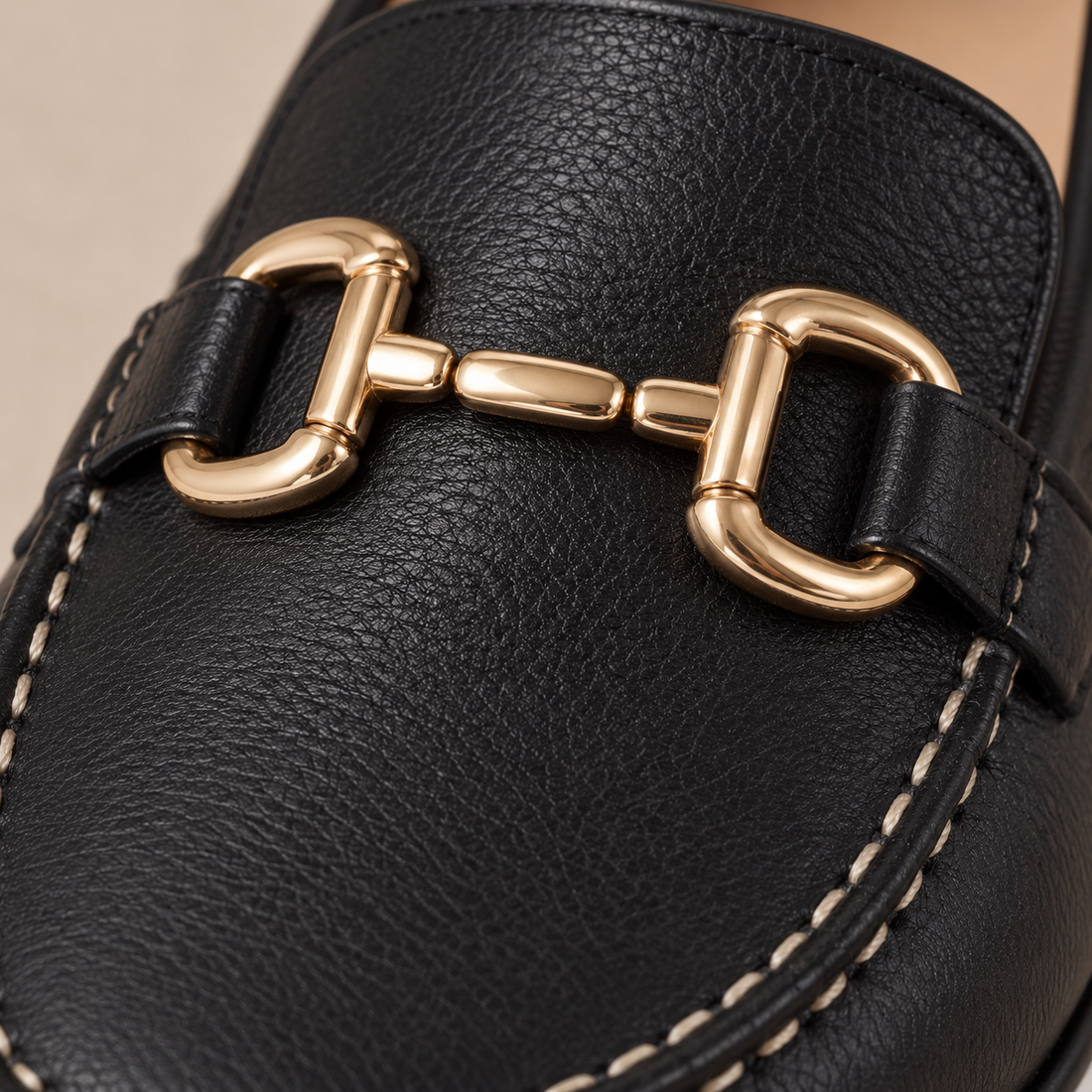 Leren loafers voor dames met metalen detail voor dagelijks gebruik