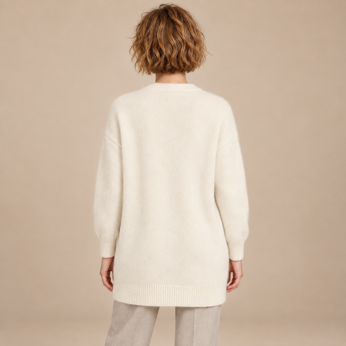 Damesvest met knoopsluiting, geribde boorden en zakken