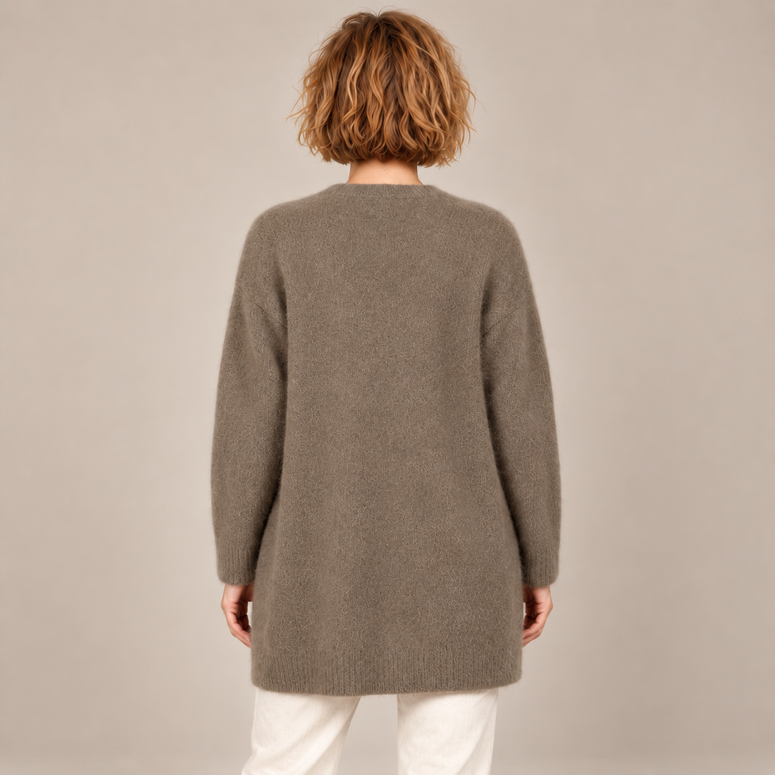 Damesvest met knoopsluiting, geribde boorden en zakken