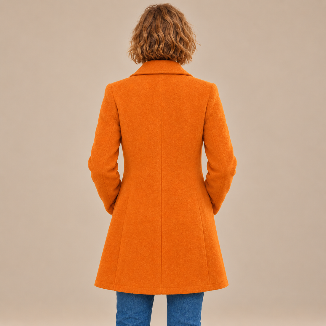 Lange winterjas voor dames met knoopsluiting en reverskraag