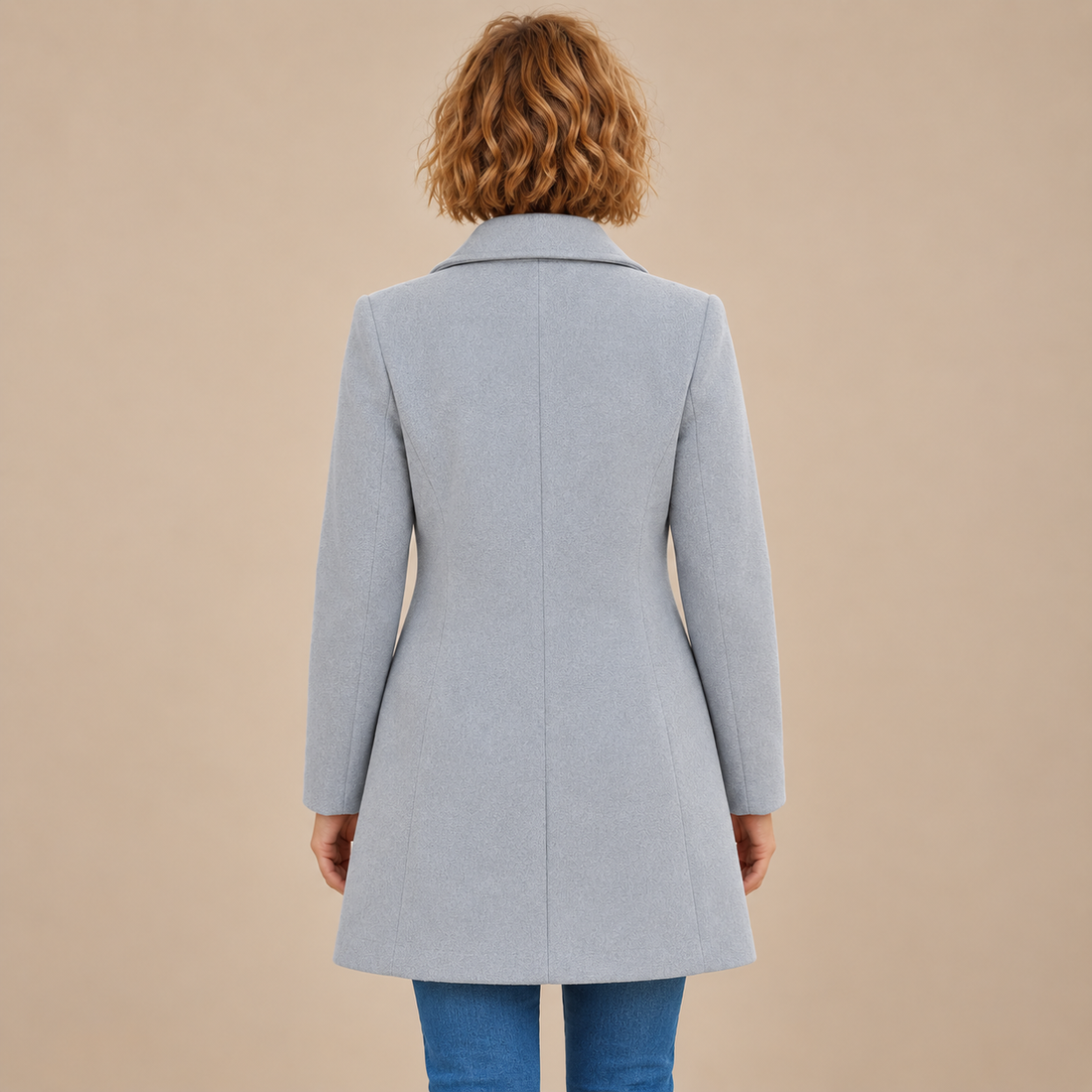 Lange winterjas voor dames met knoopsluiting en reverskraag