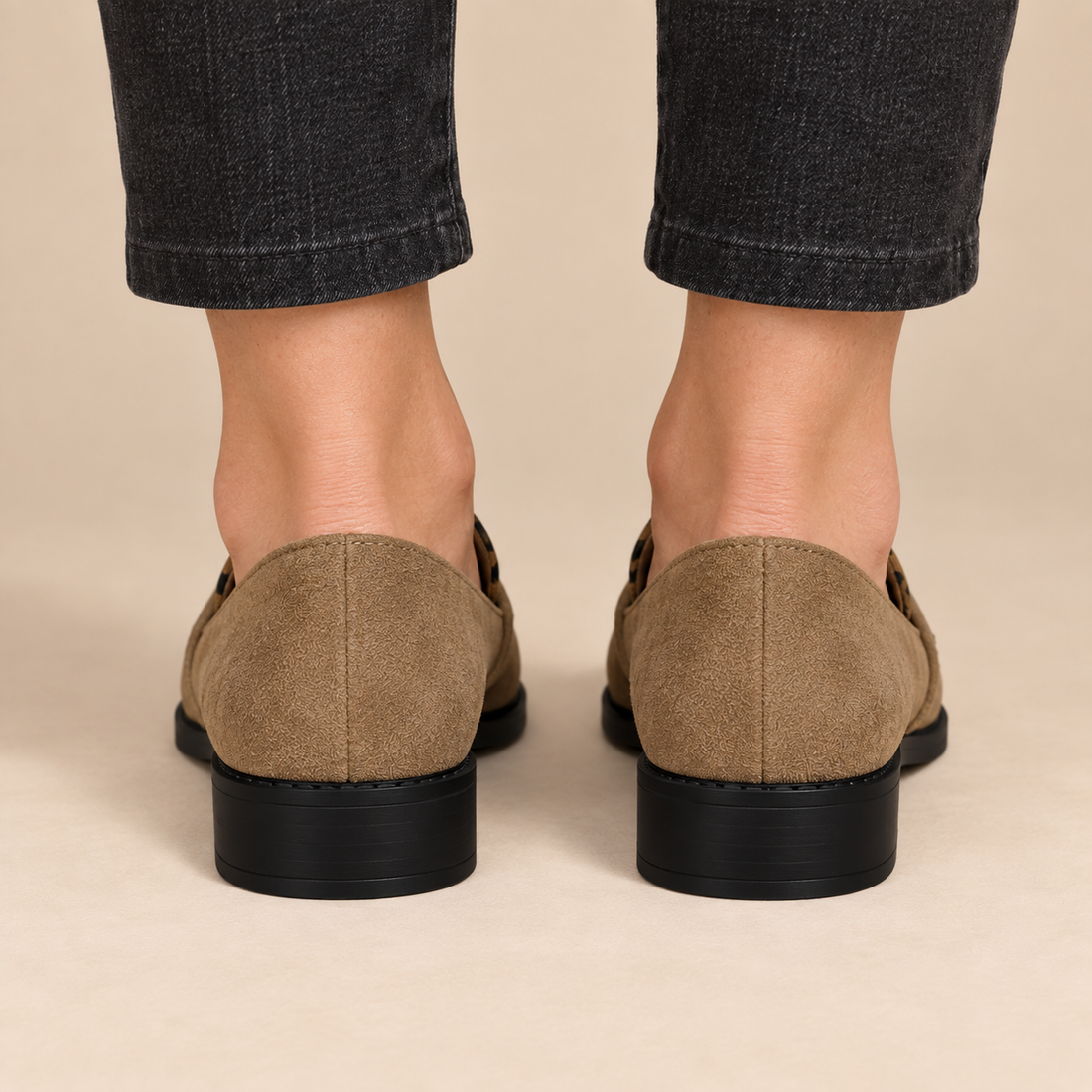 Instaploafers voor dames met luipaardprint en lage blokhak