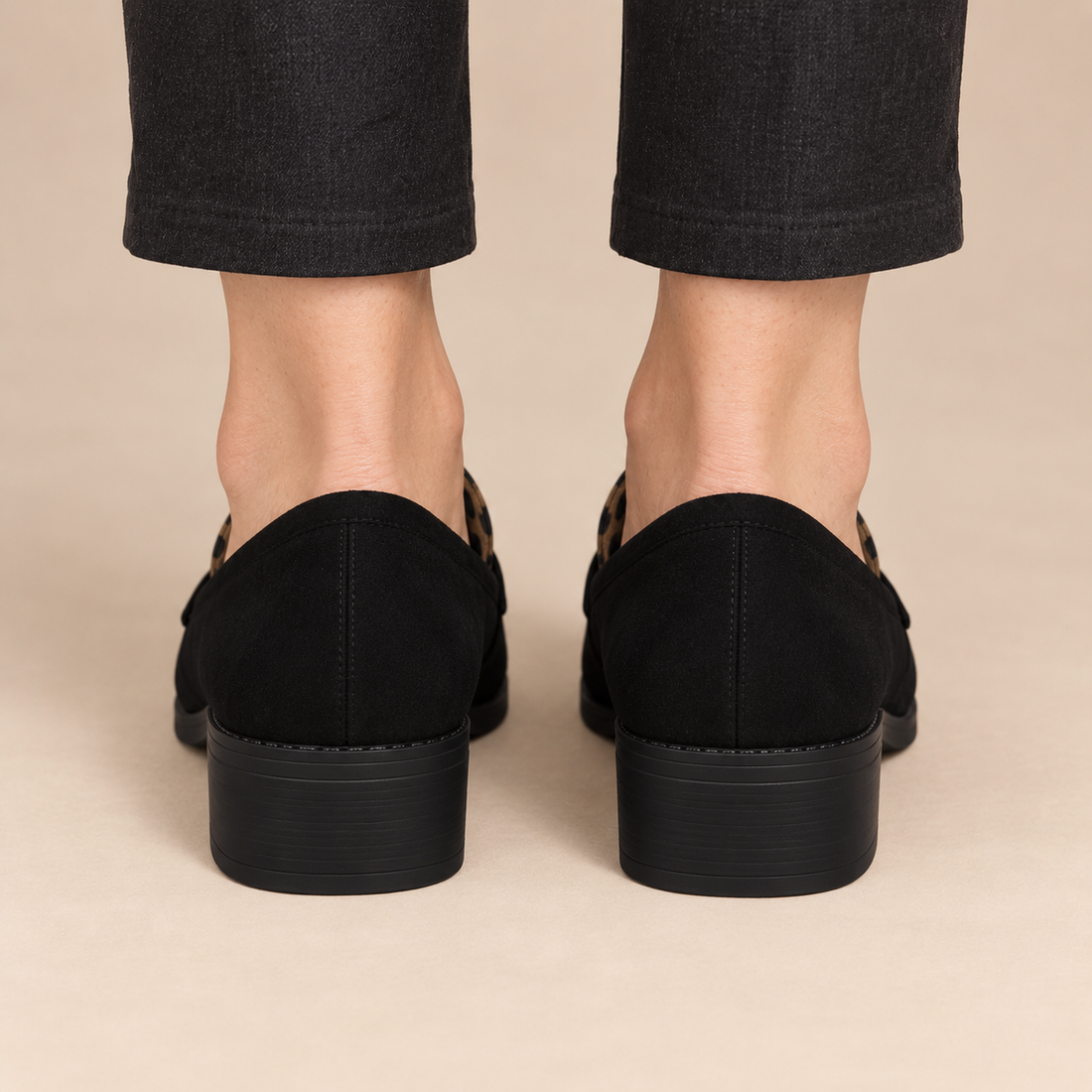 Instaploafers voor dames met luipaardprint en lage blokhak