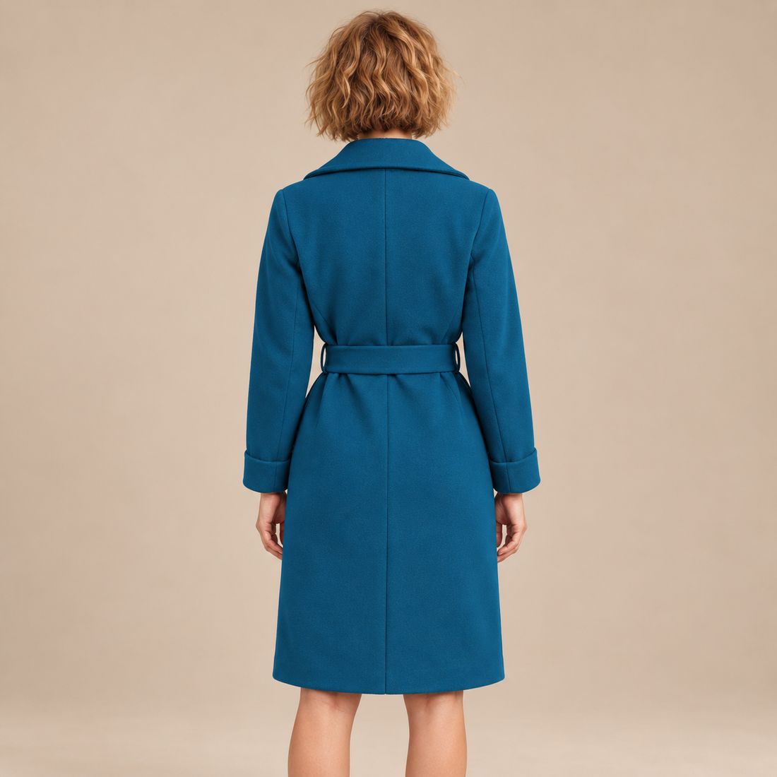 Damestrenchcoat met ceintuur en brede reverskraag