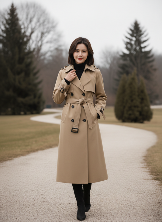 Women’s Elegant Double-Breasted Trench Coat