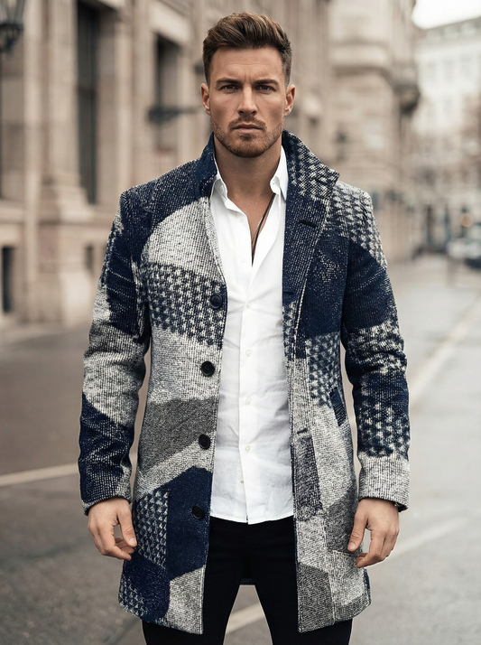 Men’s Long Stylish Button Up Coat