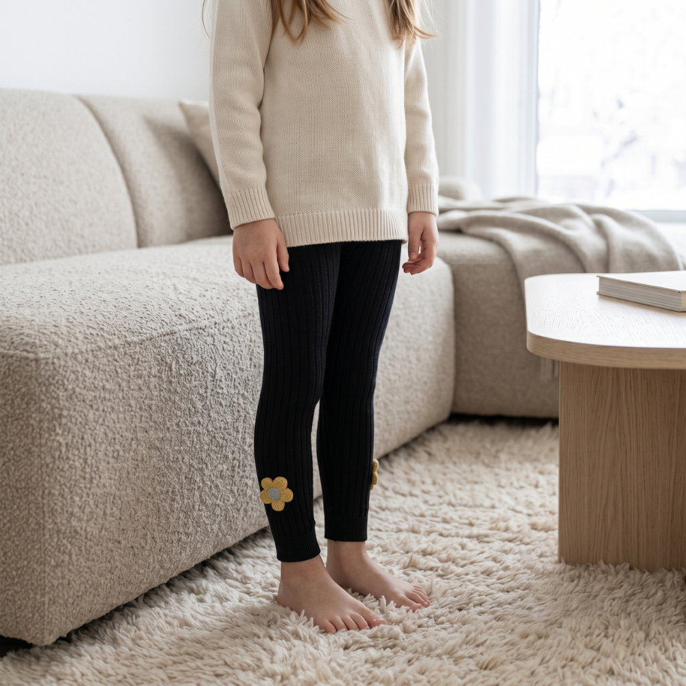 Stretchy Baby Ribbed Knit Leggings