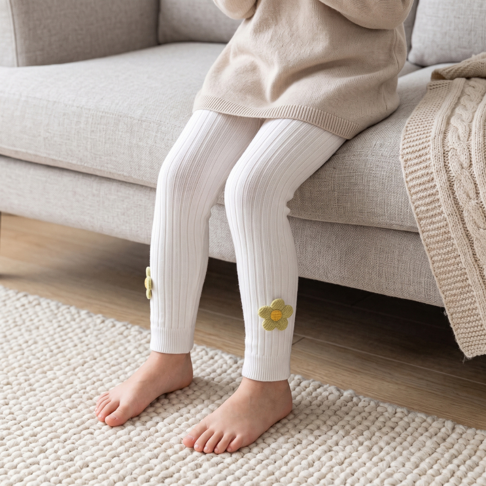 Stretchy Baby Ribbed Knit Leggings