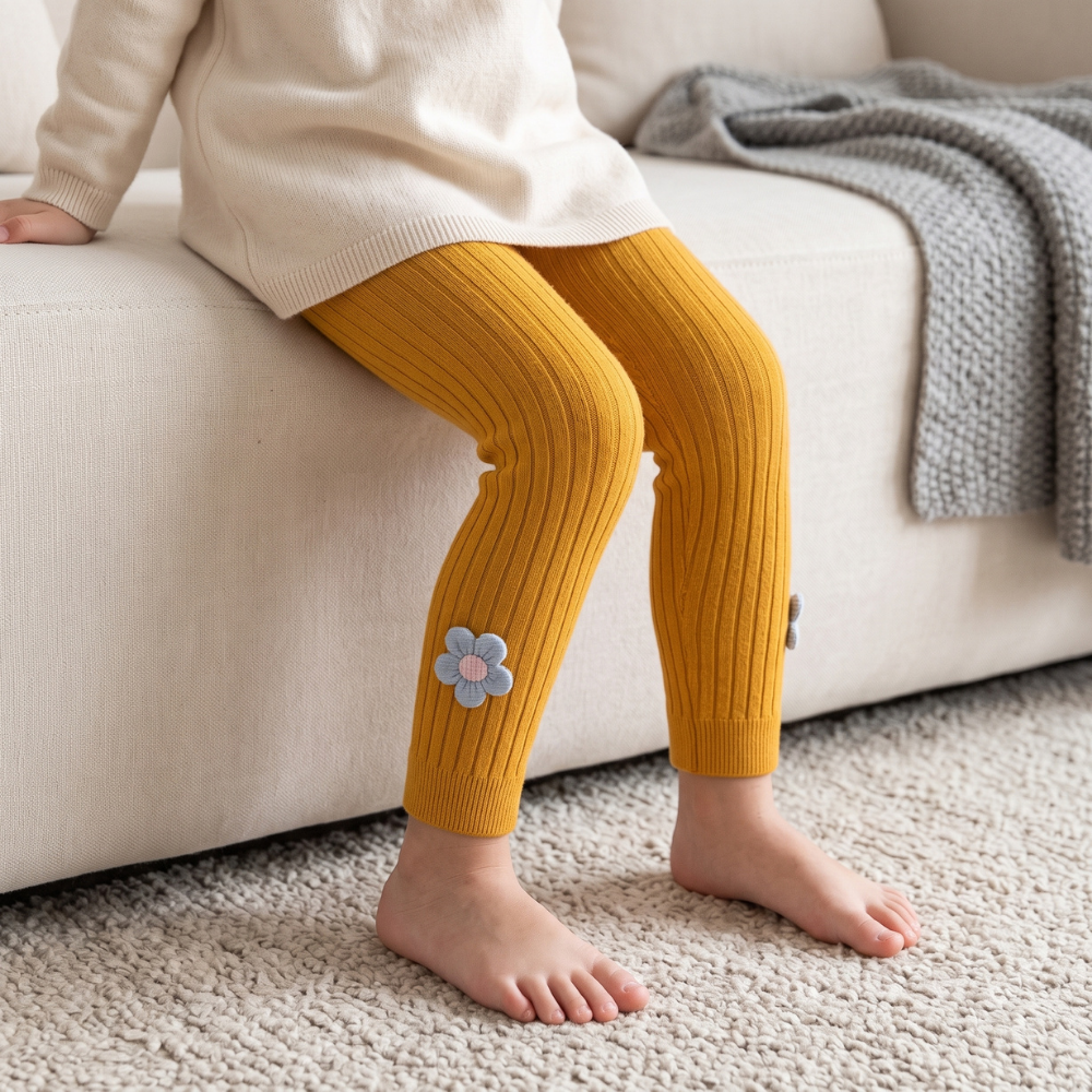 Stretchy Baby Ribbed Knit Leggings