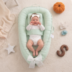 Cushioned Swaddle Wing Baby Lounger Nest with Carry Handles