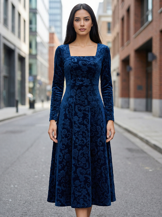 Women’s Elegant Plus Size Velvet Formal Dress