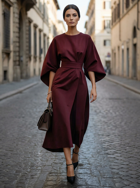 Women’s Elegant Lantern Sleeve Formal Dress