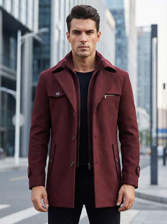 Men’s Winter Long Button Overcoat