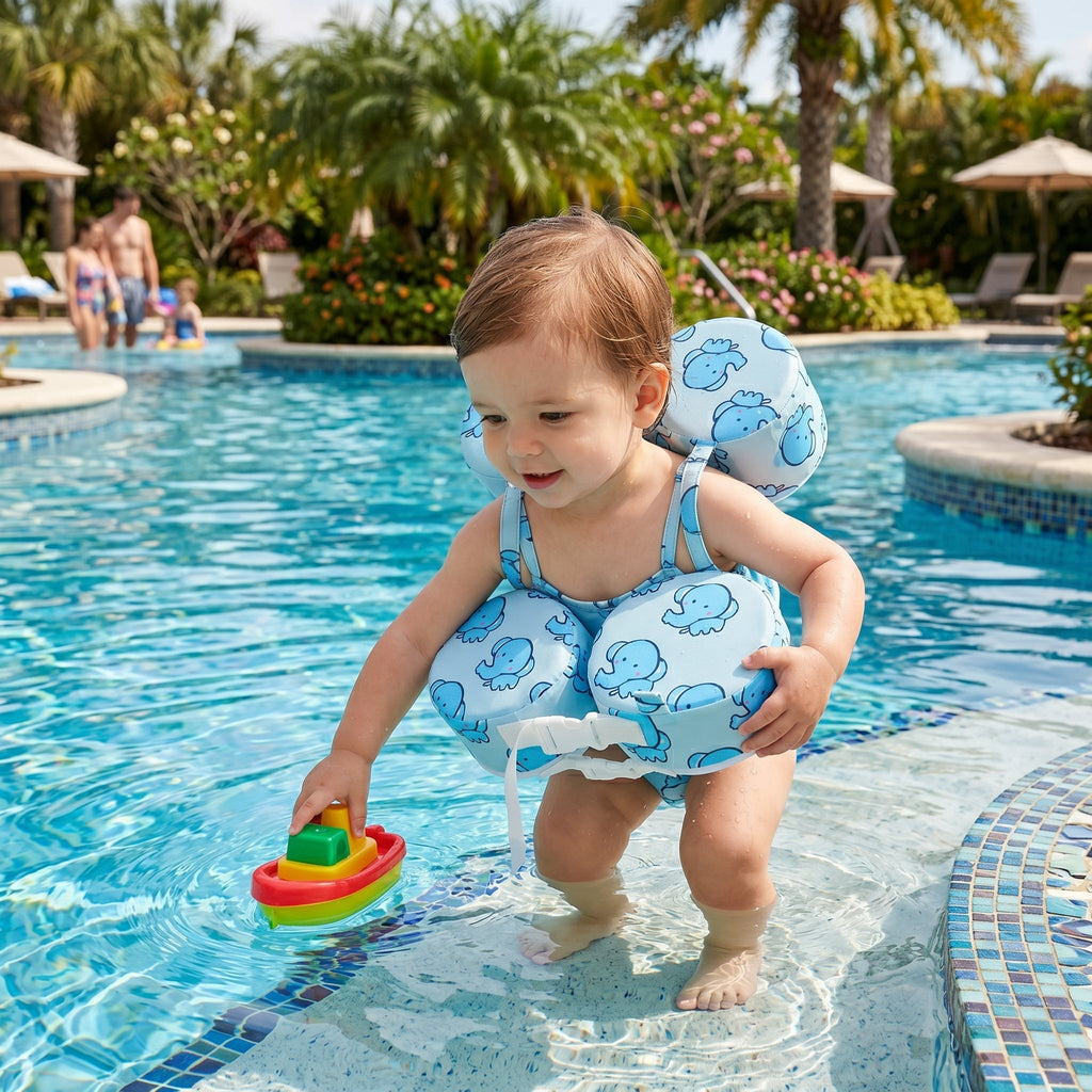 Baby Swim Vest with Anti-Roll Structure, Adjustable Fit
