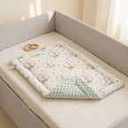 Reversible Baby Changing Mat, Padded Cotton Gauze and Minky