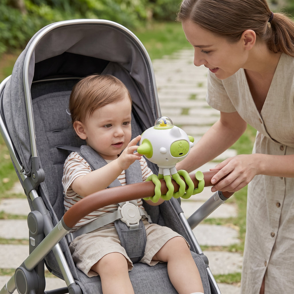 Quiet Oscillating Stroller Fan with Tripod Legs, Rechargeable