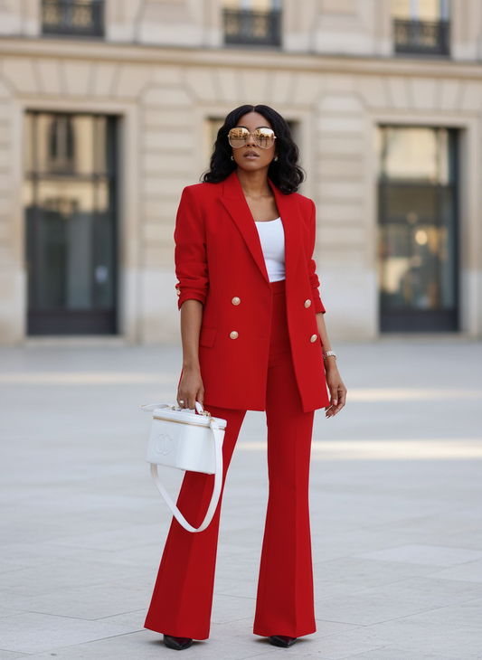 Women’s Chic Tailored Long Blazer Suit Set