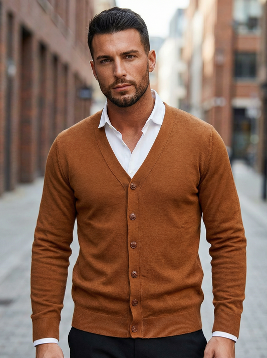 Men’s V-Neck Button Cardigan