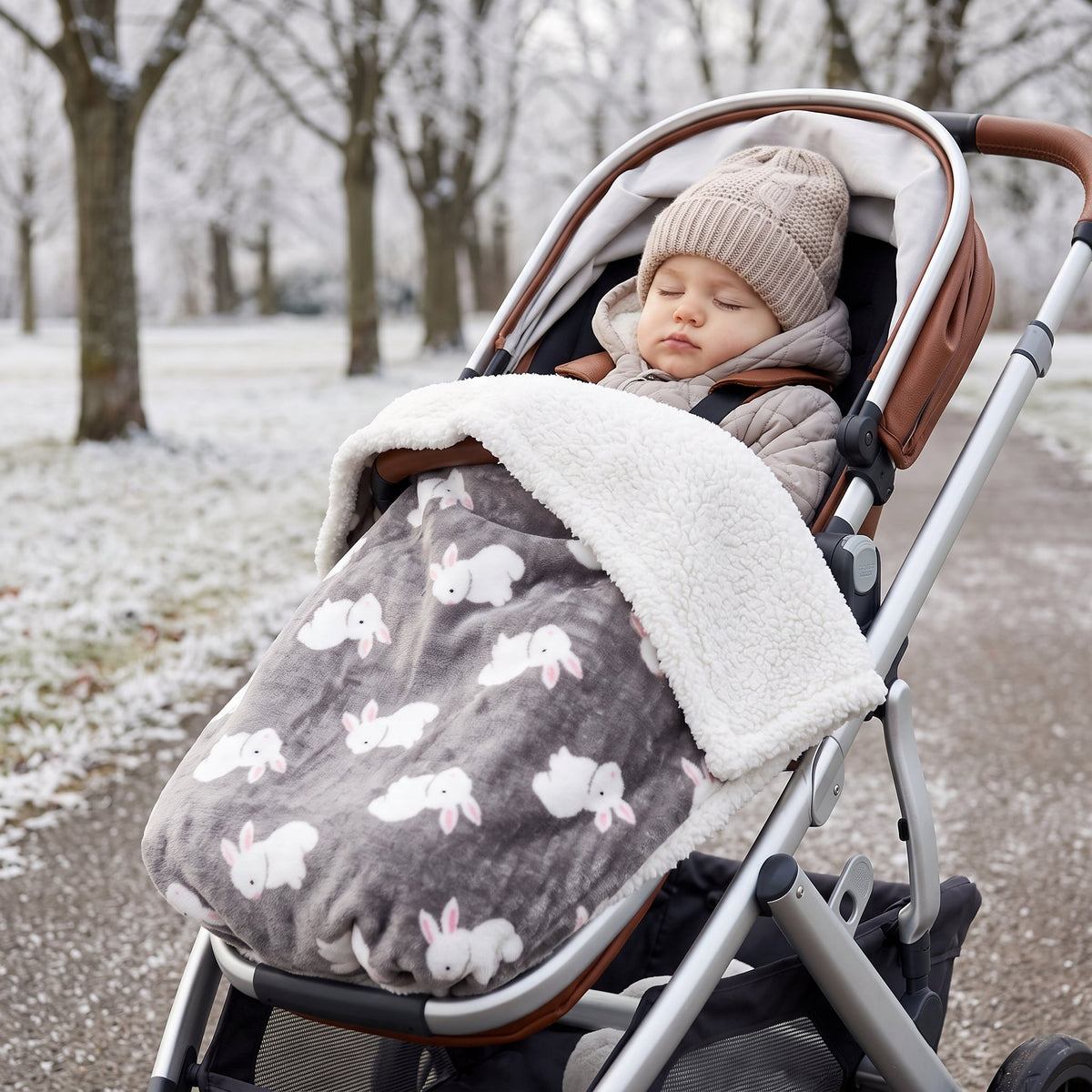 Reversible Baby Blanket, Brushed Flannel and Sherpa Fleece