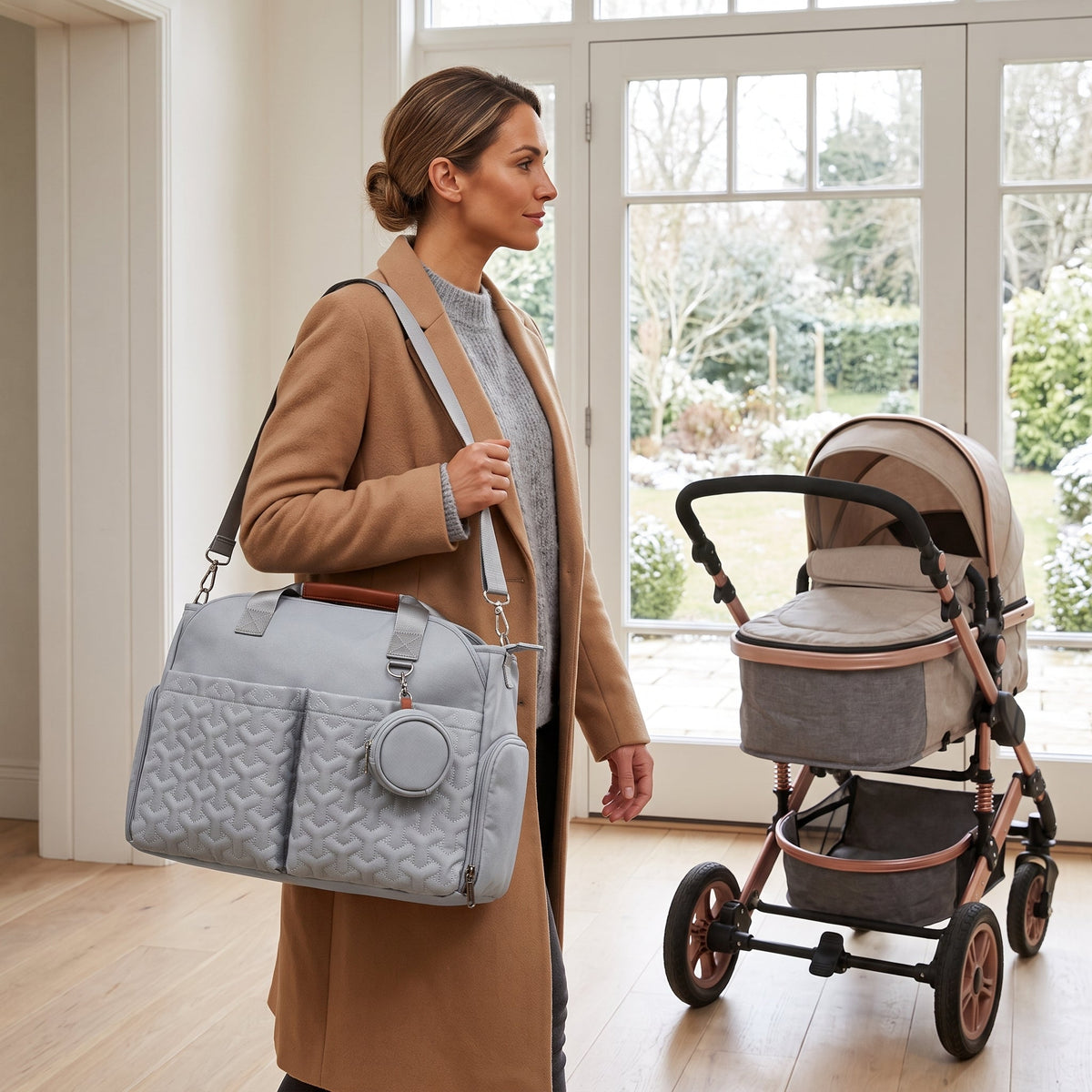 Roomy Breast Pump Tote Bag with Insulated Cooler Pocket
