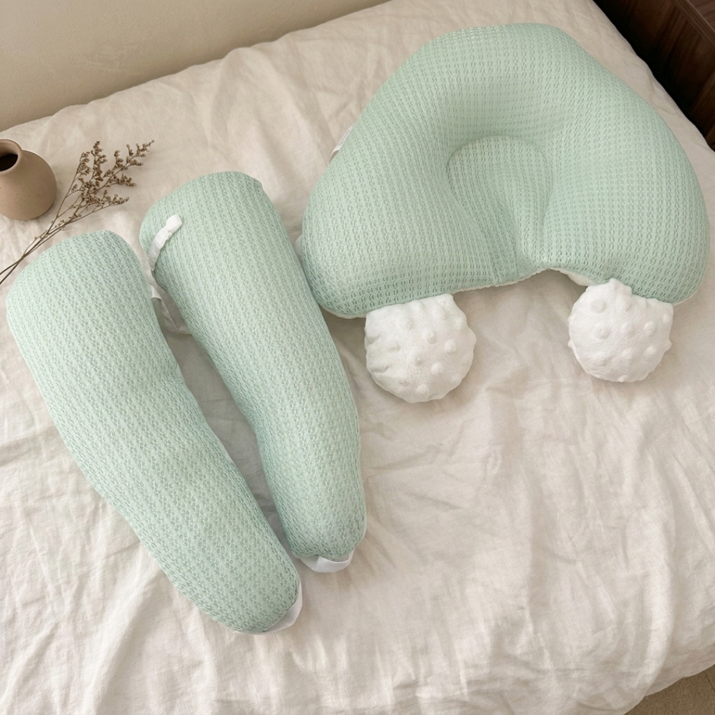 Cushioned Baby Lounger and Support Pillow Bundle