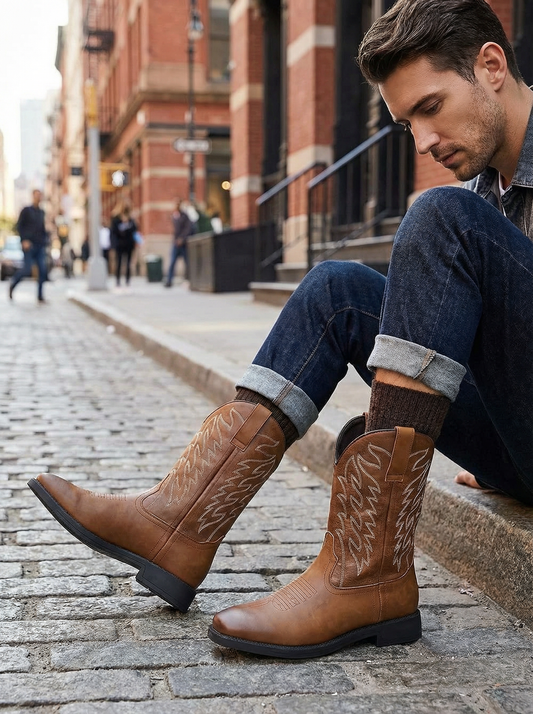 Men’s Western Style Leather Cowboy Boots