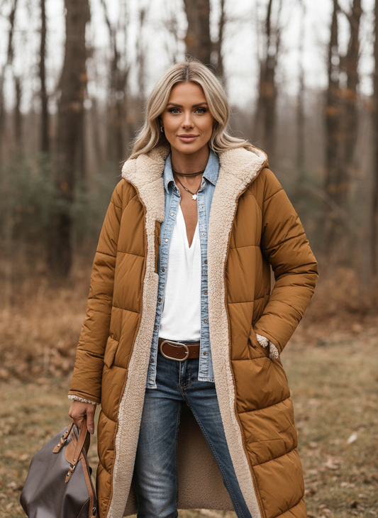 Women’s Elegant Quilted Hooded Winter Coat