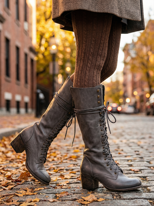 Women’s Chic Lace-Up Knee High Boots