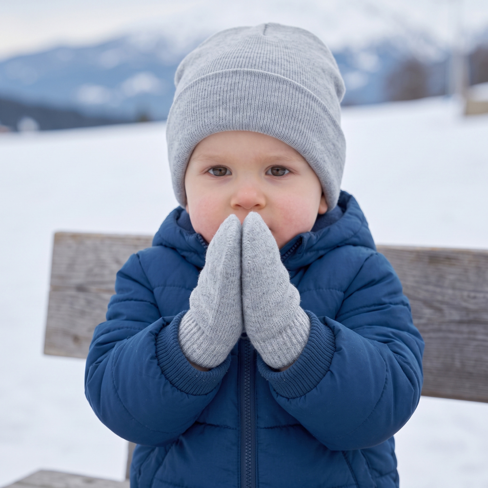 Warm Baby Knit Hat and Mittens Set
