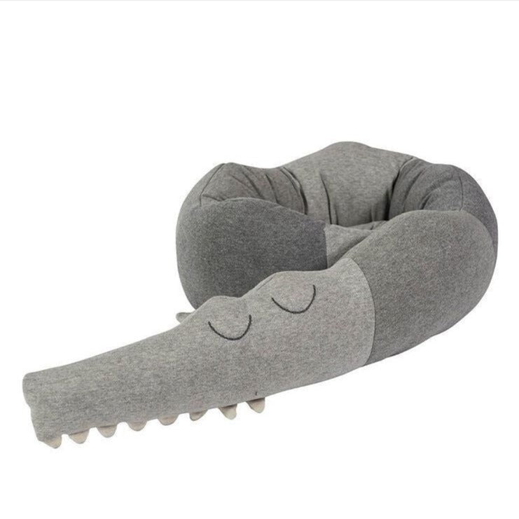 Soft Cotton Cot Bumper Liner with Plush Animal