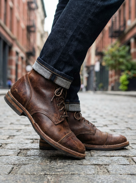 Men’s Winter Leather Lace-Up Boots
