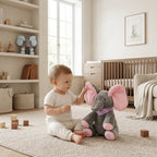 Peek-a-Boo Elephant Plush Toy with Music and Ear Motion
