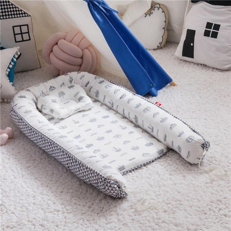 Portable Baby Lounger Nest, Cushioned Double-Sided Cotton