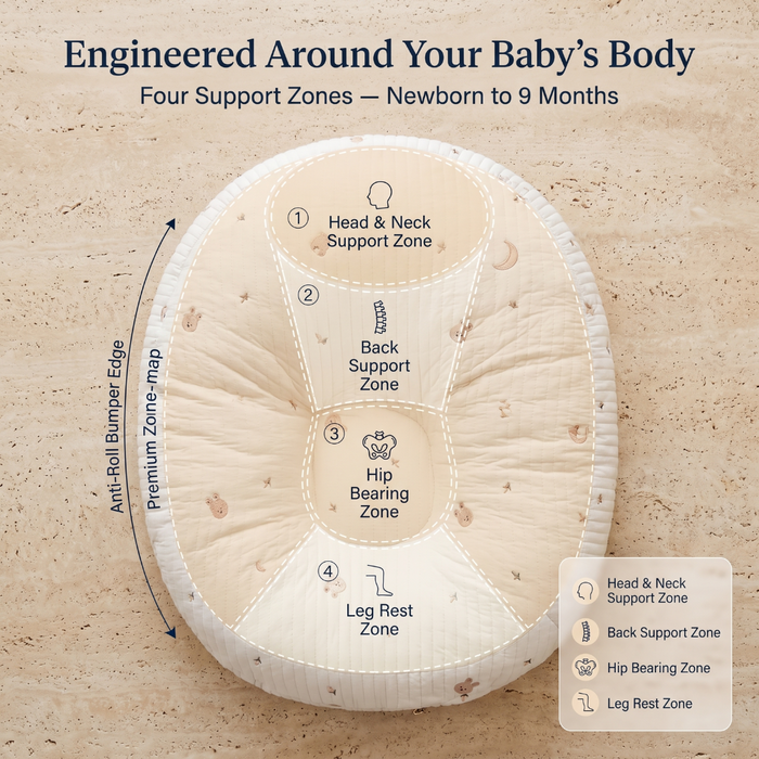 Soft Nest Baby Lounger, Cushioned Plush Cotton