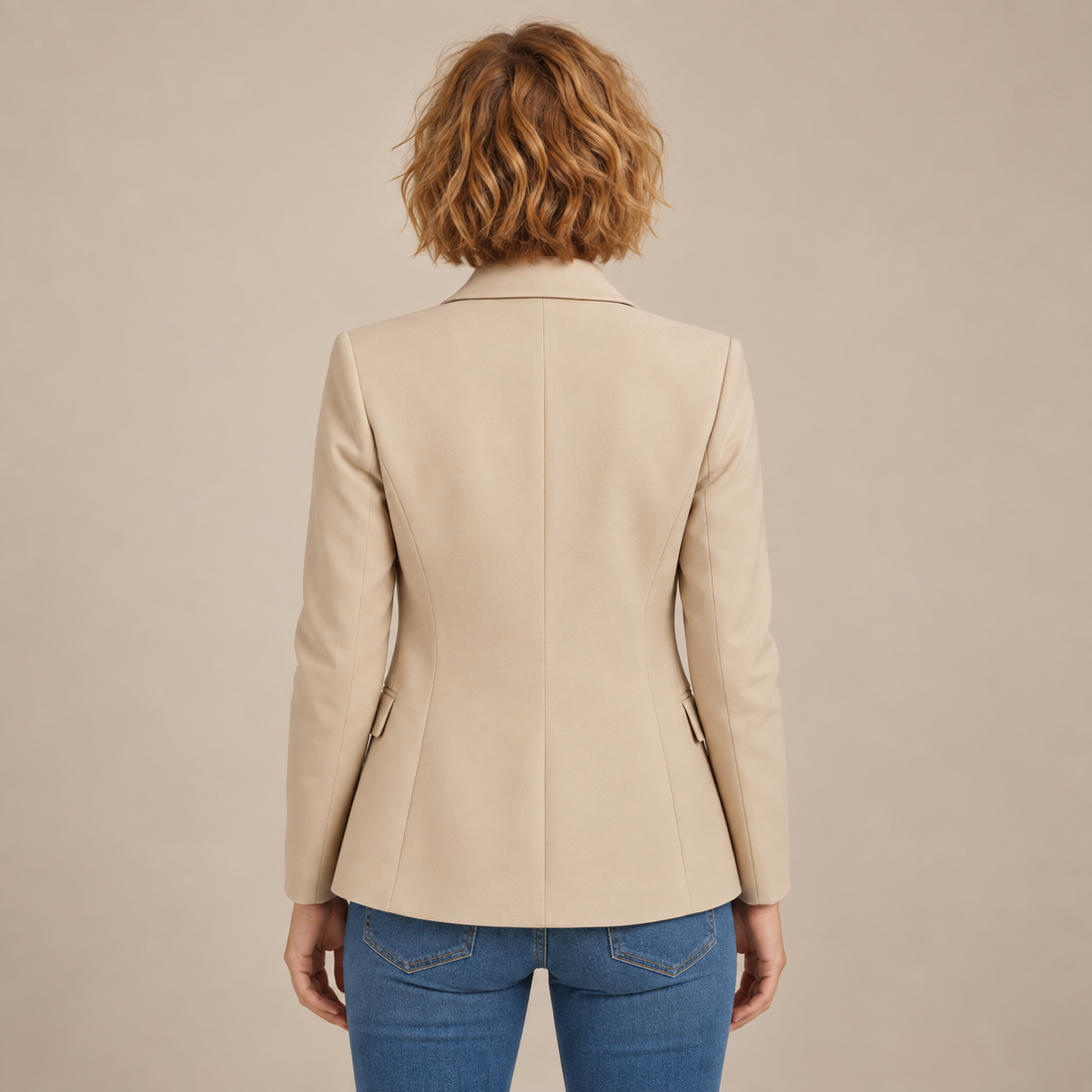 Damesblazer met reverskraag en één knoop