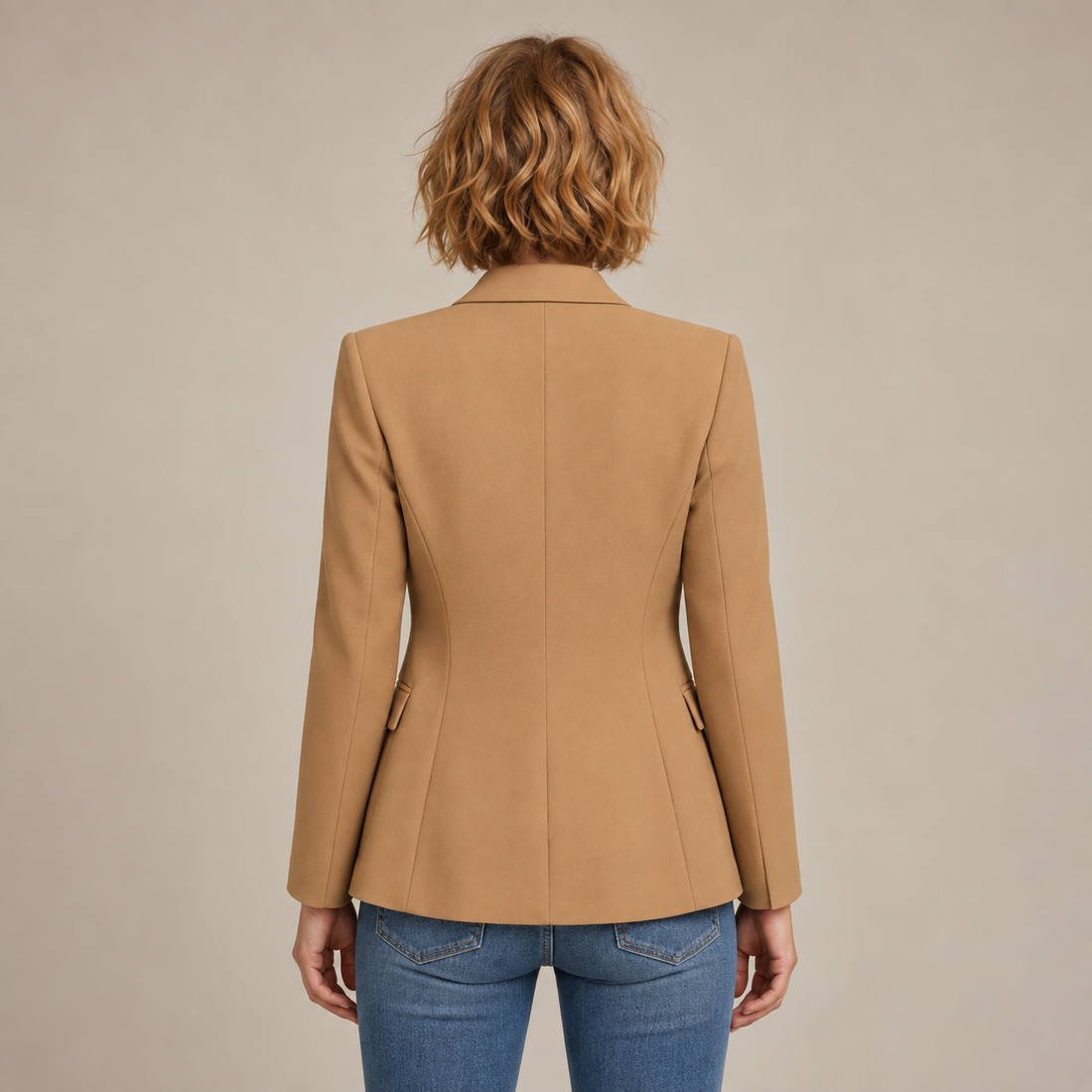 Damesblazer met reverskraag en één knoop