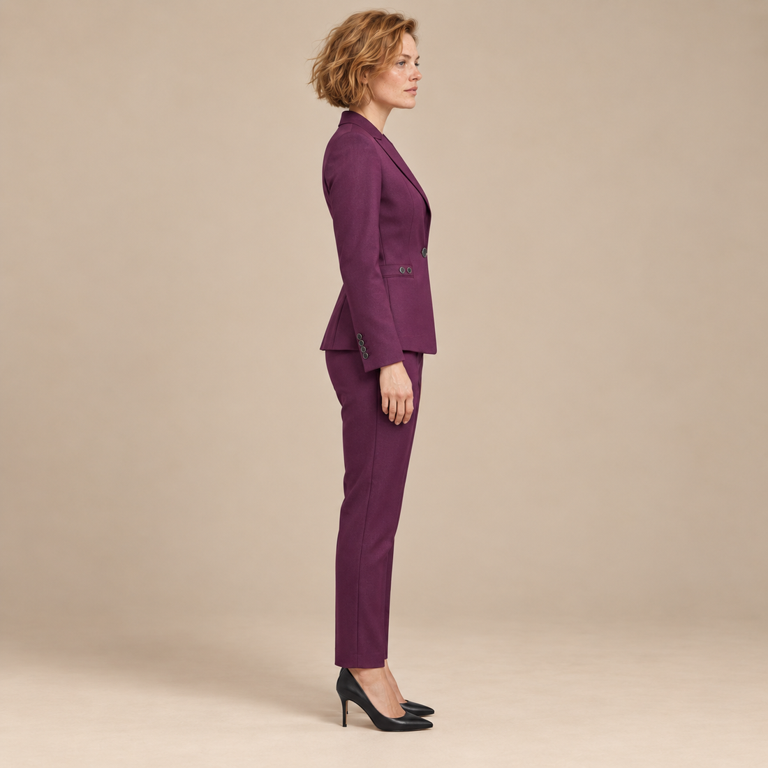 Blazerset voor dames met één knoop en rechte broek