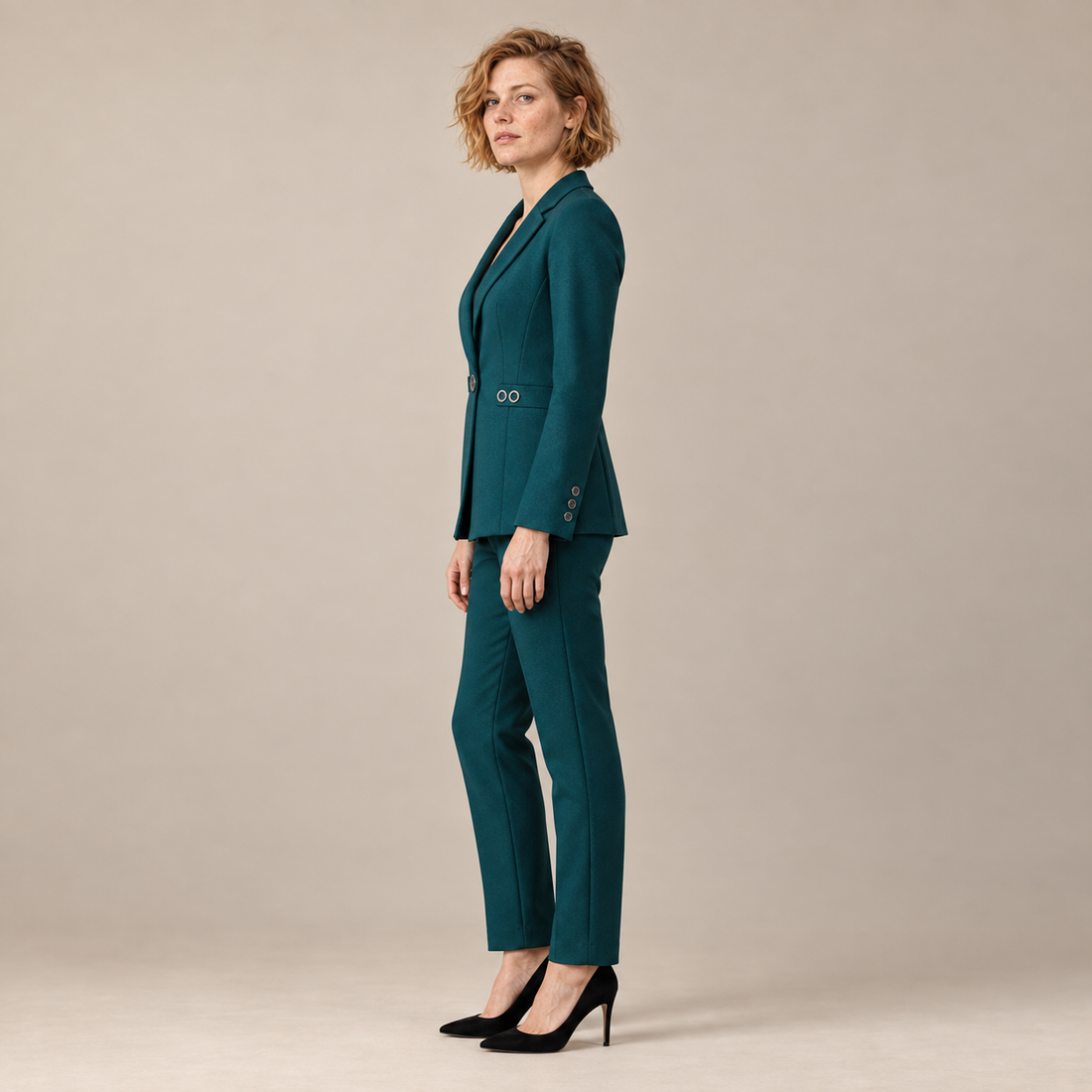 Blazerset voor dames met één knoop en rechte broek