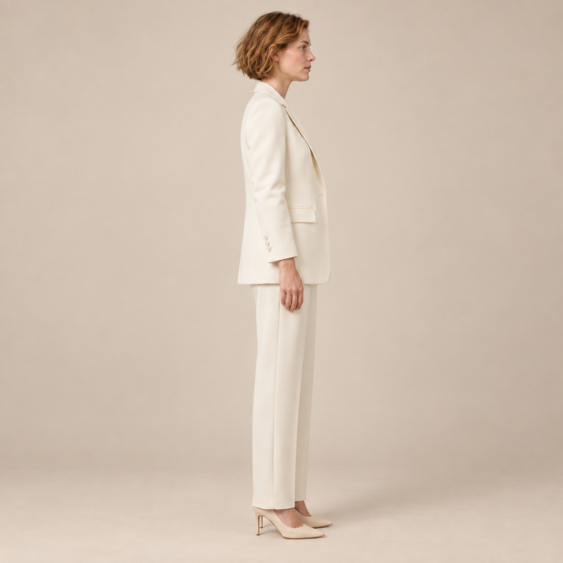 Blazerset voor dames met strakke snit en rechte broek