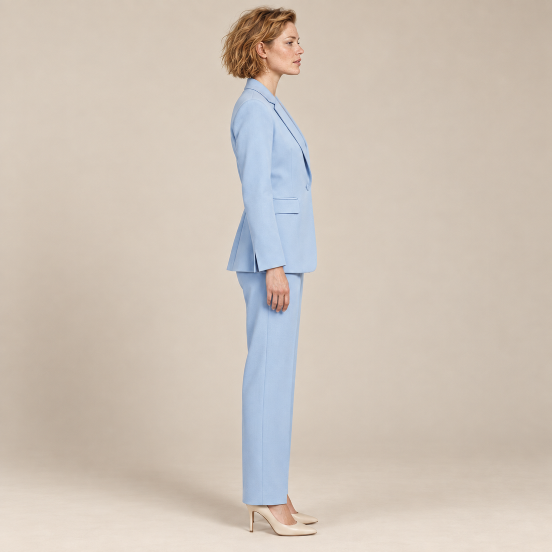 Blazerset voor dames met strakke snit en rechte broek
