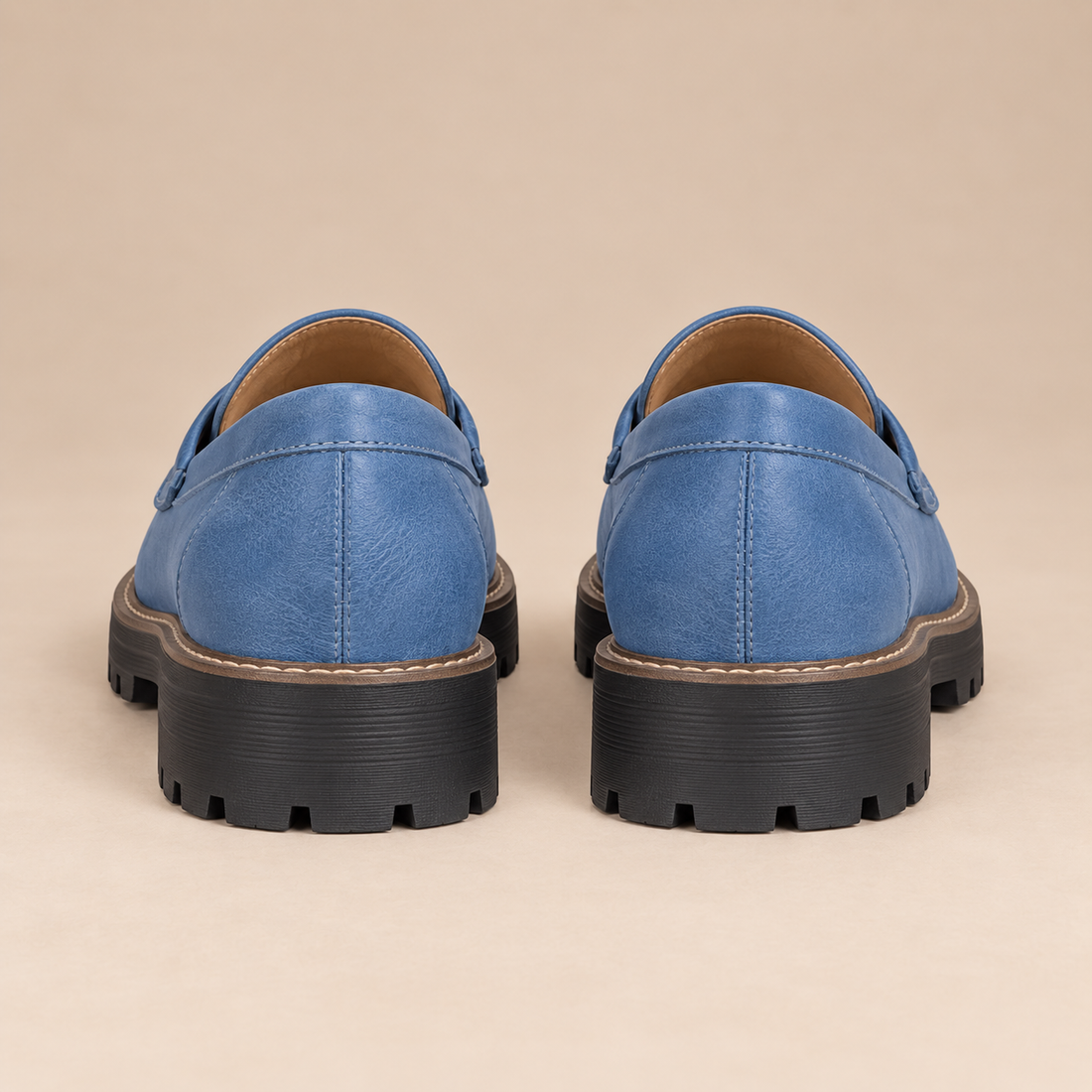 Leren loafers voor dames met grove profielzool voor elke dag