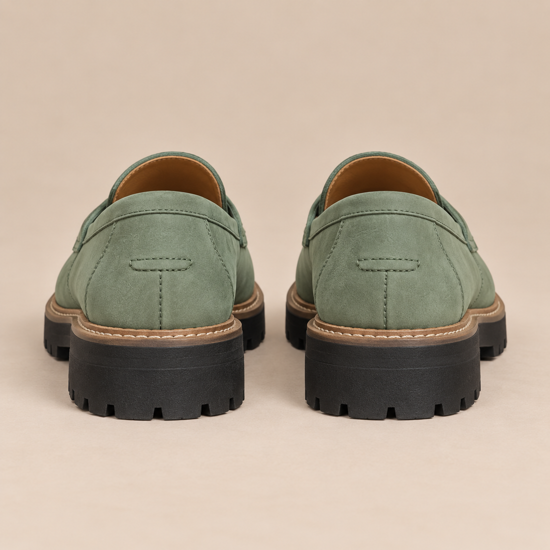 Leren loafers voor dames met grove profielzool voor elke dag