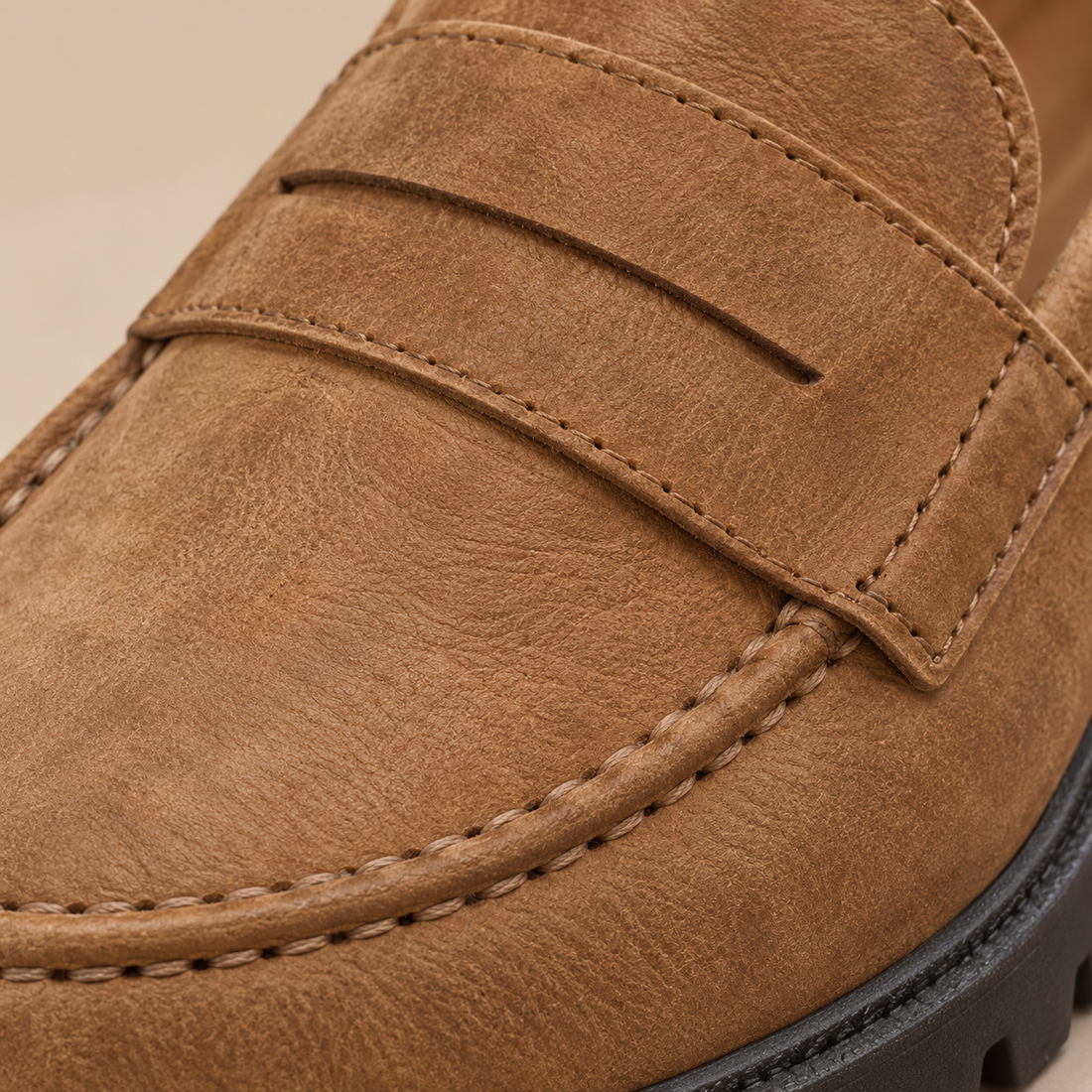 Leren loafers voor dames met grove profielzool voor elke dag