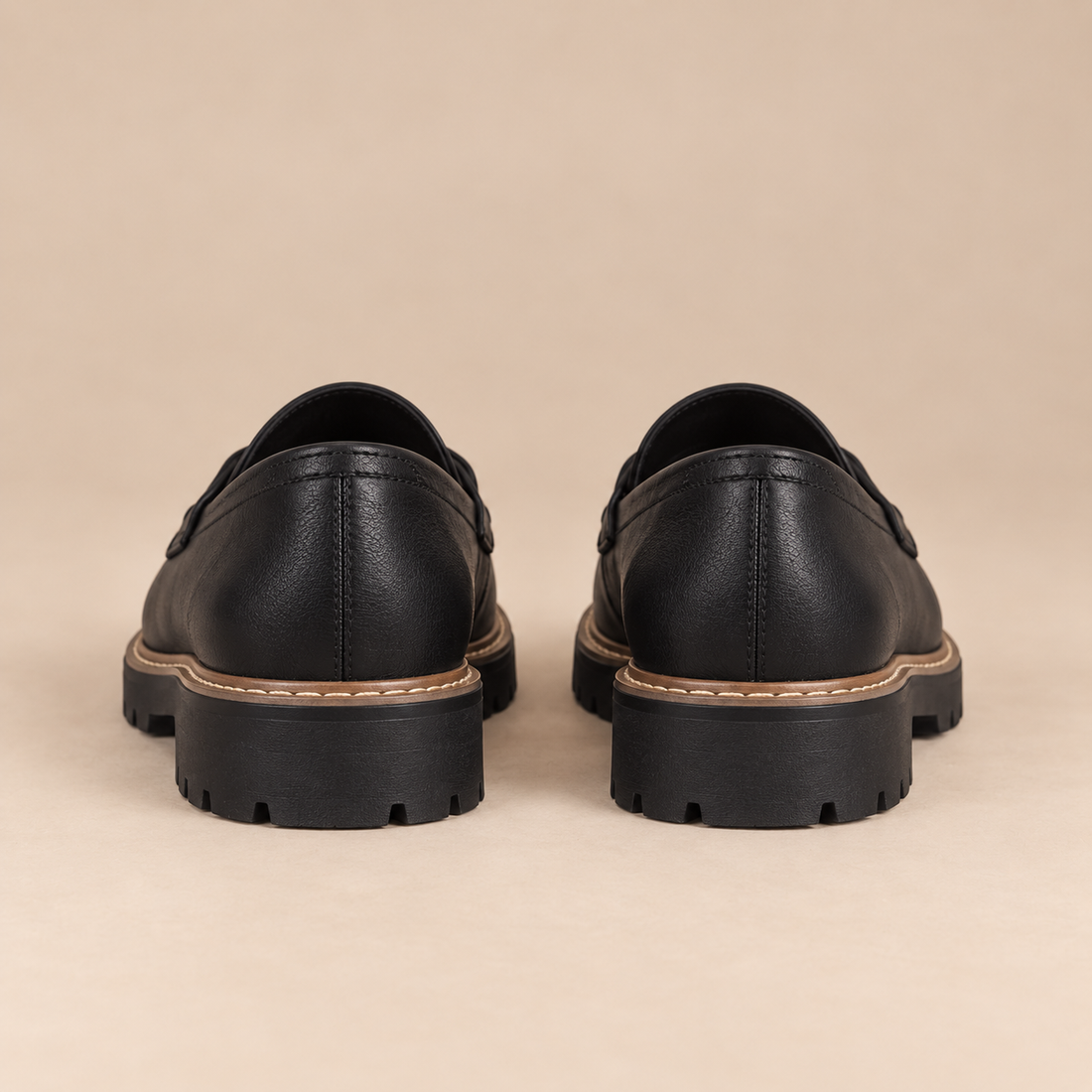 Leren loafers voor dames met grove profielzool voor elke dag