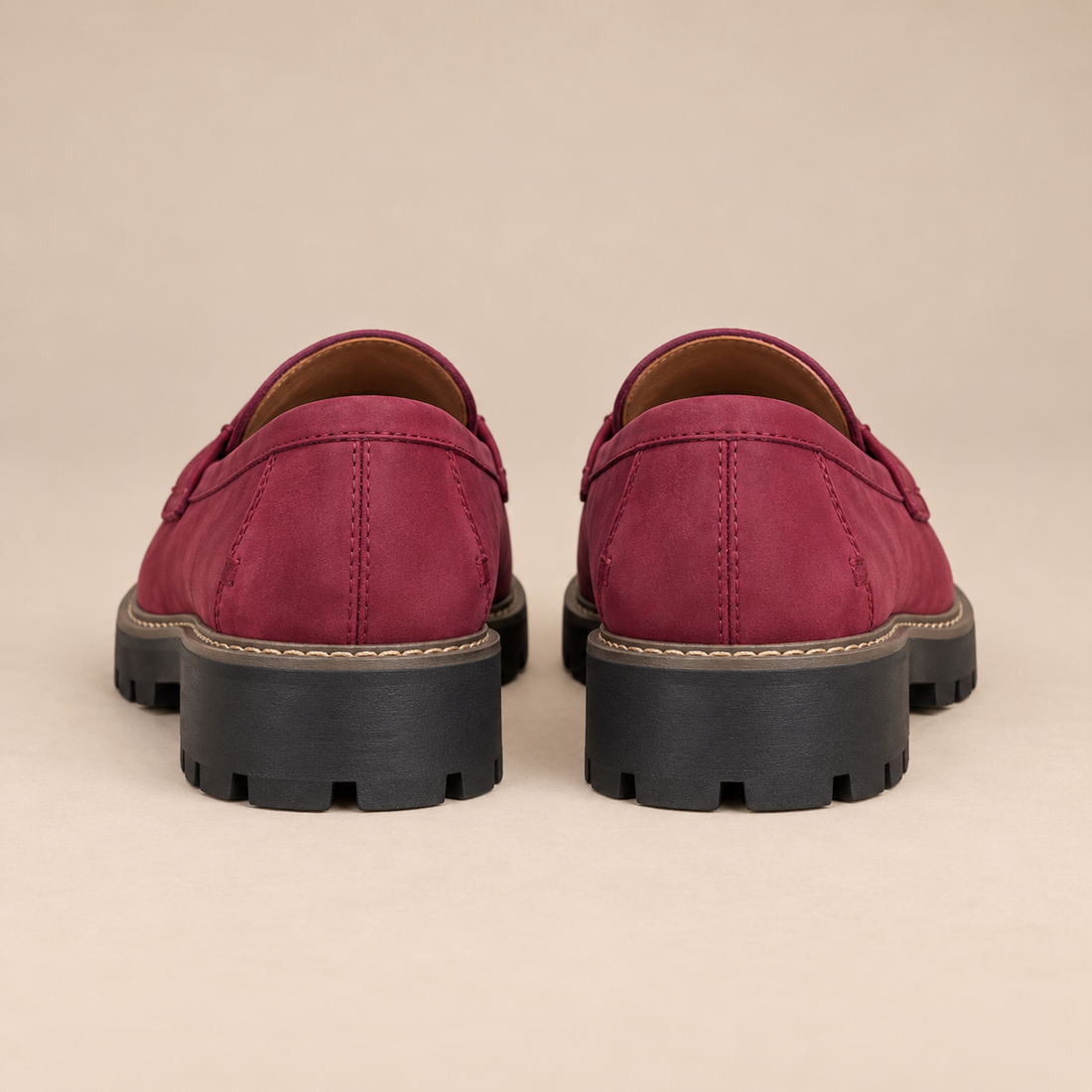 Leren loafers voor dames met grove profielzool voor elke dag